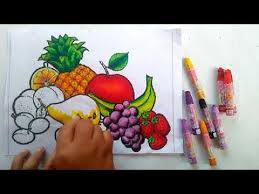 Hasil mewarnai dengan crayon carandache. Mewarnai Buah Buahan Dengan Crayon
