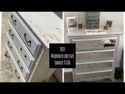 Diy Mirrored Dresser Under 100 Easy Diy Four Drawer Dresser Shabby Chic Youtube Diy Mirror Dresser Dresser With Mirror Diy Mirror