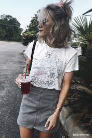 Zip Front Denim Mini Skirt Fashion Clothes Style