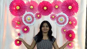 Wrap it around the stem and use the hot glue gun to keep it in place. Very Easy Paper Fan Birthday Decoration Easy Birthday Decoration Ideas Diy Birthday Decorations Paper Fan Decorations Simple Birthday Decorations