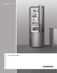 Door closes automatically and softly when it is open at a 20° angle or less. Siemens Iq500 French Door Bottom Freezer 3 Doors Inox Easyclean Operating Installations Instructions Manualzz