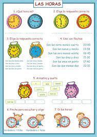 Las Horas Interactive And Downloadable Worksheet You Can Do The Exercises Online Or Dow English As A Second Language Learning English For Kids Time Worksheets