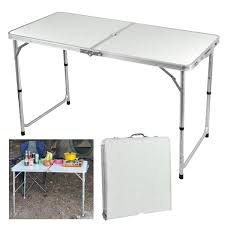 Yaheetech 4 Foot Aluminium Folding Portable Camping Picnic Party Dining Table White Folding Dining Table Camping Picnic Table Camping Furniture