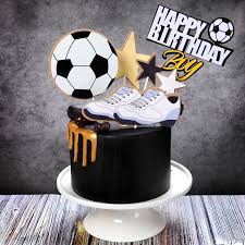With bakerdays, you can now combine the two with our fantastic football birthday cakes. New Boy Happy Birthday Cake Topper Basket Ball Football Theme Sports Cupcake Topper For Kids Birthday Party Cake Decorations Cake Decorating Supplies Aliexpress