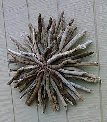 Driftwood Sunburst Round Stick Wood Wall Sculpture Rustic Round Coastal Wall Art Natural Wood Sun Wall Hanging Driftwood Wall Art Sculpture Stick On Wood Wall Wood Wall Sculpture Driftwood Wall Art