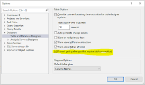 Sql Server Saving Changes Is Not Permitted Error Prevent Saving Changes That Require Table Re Creation Stack Overflow