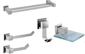 Kit Banheiro Inox Lavabo Luxo Quadrado 5 Pecas Acessorios Rr Metais Acessorios Para Banheiro Magazine Luiza