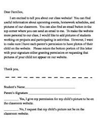 Picture Permission Letter Letter To Parents Lettering Parents As Teachers