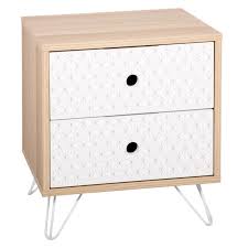 Une table de chevet c'est l'élément indispensable pour une chambre ! Table De Chevet 2 Tiroirs Scandinave Effy 40cm Naturel
