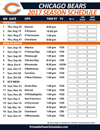 Chicago Bears Football Schedule 2017 Dallas Cowboys Dallas Cowboys Schedule Cowboys Football