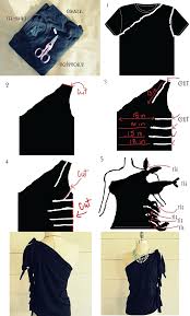 Diy Tutorial Clothes Refashion Diy No Sew One Shoulder Shirt Bead Cord Refashion Clothes Diy Clothes Refashion Diy Fashion