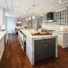 How to get that glossy and glassy cabinet finish | kitchen cabinet painting. Iron Ore By Sherwin Williams Iron Ore By Sherwin Williams Dark Grey Kitchen Island With White Marble Kitchen Design Kitchen Renovation Waterfall Island Kitchen