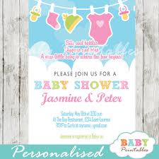 The term shower is often assumed to mean that the expectant mother is showered with gifts. Pink Green Baby Girl Clothes Baby Shower Invitation D152 Baby Printables