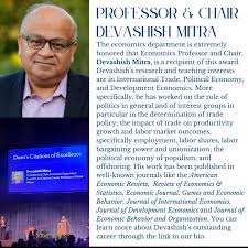 Congratulations to Economics Professor Devashish Mitra for receiving the  Maxwell School Dean's Centennial Citations of Excellence Award!