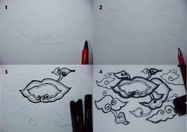 Salah satunya motif mega mendung yang berasal dari daerah cirebon jawa barat. Batik Doodle Indonesia 4 Batik Mega Mendung Wp101 Bilingual Steemit