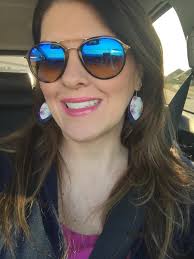 Love these earrings with this dress 💜 Come shop with us Friday 11-6!