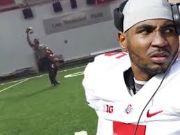 Braxton Miller -- One Handed Catch While Holding 5 Footballs