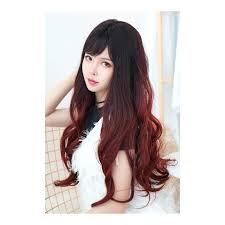 3 out of 5 stars with 5 ratings. Cosplay Wig Tefure Mode Long Wavy Hair Black Cherry Red Gradation Meccha Japan