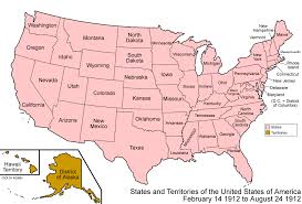 The united states is a federal republic of fifty states, a capitol district, and fifteen territories. 094 States And Territories Of The United States Of America February 14 1912 To August 24 1912 La Chuleta Congela