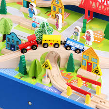 With 120 colorful pieces, kids will love the adventure of pushing the train around and through a gentle waterfall and over a suspension bridge. China Best Selling 88pcs Wooden Train Tracks Toy Set Table Toy Children Educational Toys Sellers Union