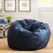 Pair this large bean bag chair with our small version for a footrest to make your perfect lounge setting. Navy Performance Everyday Suede Bean Bag Chair Pottery Barn Teen