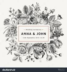 Black And White Elegant White Flower Background Vector Vintage Elegant Wedding Invitation With Summer Flowers Black And White Vector Flower Sketches Slate Wedding Wedding Invitations