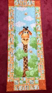 Giraffe Growth Chart Quilt Personalized Boys Or Girls Room Decor Growth Chart Nursery Wall Decor Giraffe Wall Hanging Baby Shower Gift