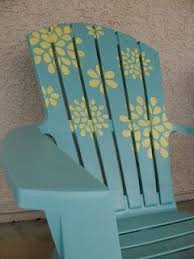Cactus And Olive Adirondack Stencil Tutorial Painting Plastic Chairs Painting Plastic Adirondack Chair