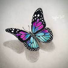 butterfly fly away attempted a 3d drawing used prismacolours and kelebek dovme modelleri kelebek dovmeleri 3d cizimler