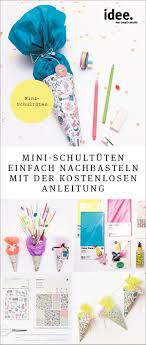 Mini Schultute Ganz Einfach Nachbasteln Mit Der Kostenlosen Anleitung Als Geschwist Schultute Basteln Zuckertuten Selber Basteln Schultute Selber Machen