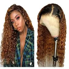 This medium blonde shade has a warm, golden tone that'll add warmth to your overall look. Amazon Com 13x4 Lace Front Wigs For Black Women Human Hair 1b 27 Ombre Honey Blonde Short Bob Wigs Brazilian Virgin Hair Curly Bob Wigs With Baby Hair Pre Plucked 16 Inch 1b 30 Lace