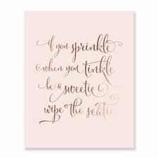 99 $24.99 $24.99 rose gold party decor Amazon Com If You Sprinkle When You Tinkle Be A Sweetie Wipe The Seatie Rose Gold Foil Print Bathroom Decor Potty Train Wall Art Blush Pink Poster 8 Inches X 10 Inches A49