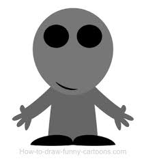 Cartoon drawing illustration of alien space ship or ufo abducting or kidnapping. Drawing An Alien Cartoon That Looks Cute