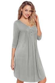 Grey Quarter Sleeve Casual Dress Tunic Casual Tunic Dress Shift Dress Casual Cheap Dresses Casual