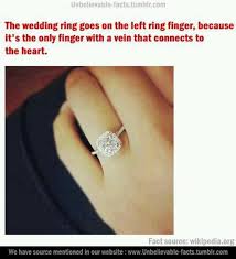 The Wedding Ring Goes On The Left Ring Finger Because It S The Only Finger With A Vein That Connects T Left Ring Finger Wedding Rings Moissanite Diamond Rings