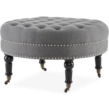 Simple 30 day returns · expedited shipping · functional comfort Tufted Ottoman Round Room Indoor Home Decor Seating Coffee Table Gray Beige Ebay