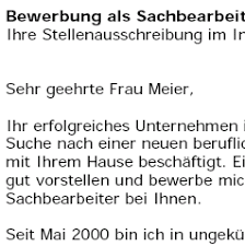 Check spelling or type a new query. Bewerbung Sachbearbeiter Berufserfahrung Ungekundigt Sofort Download