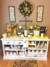 22 Diy Coffee Bar Ideas Make Your Own Coffee Station Lemon Kitchen Decor Summer Home Decor Kitchen Decor