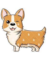 Cute Corgi Dog Winking Cartoon Vector Clipart Friendlystock Puppy Sketch Corgi Art Corgi Dog