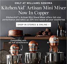 Best prices on kitchenaid artisan stand mixer copper in mixers. Williams Sonoma New Mini Kitchenaid Stand Mixer In Copper Pumpkin Favorites Are Here Milled