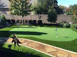 Small Backyard Putting Green No Maintenance Lots Of Fun And Looks Great All Year Round Backyard Putting Green Green Backyard Home Putting Green