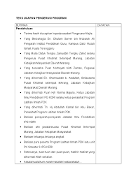 Teks ucapan perasmian mesyuarat agung pibg. Teks Ucapan Pengerusi Program 2 Doc