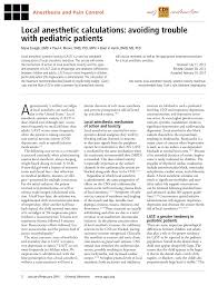 pdf local anesthetic calculations avoiding trouble with