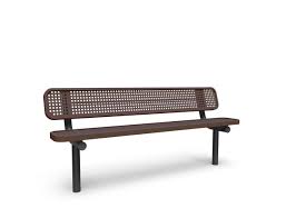 6 Bench With Back Perforated In Ground Brown Miracle Recreation