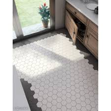 Black and white hexagon bathroom floor tile. Hexagon Black Matt 11 6cm X 10cm Porcelain Floor Tile