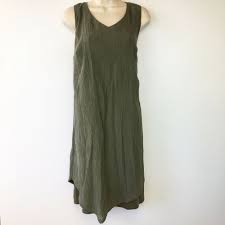 Pure Jill J Jill Dress Medium Green Crepe Asymmetrical Hem Sleeveless Lagenlook Ebay Jill Dress Fashion Asymmetric Hem