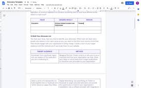 Your letter will obviously be more specific and detailed depending on your mission and the projects your campaign will fund. Advocacy Strategy Plan Template Quorum