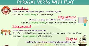 Phrasal Verbs With Play Play Around Play Off Play Out Play Up 7esl Verb English Writing Learn English