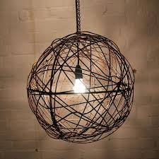 The nominal size of the wire is 16g (1.60mm) high tensile for the line wire and 17g (1.44mm) soft for the barb wire, both having a tolerance of ±2.5%. Barbed Wire Ball Light Fitting Rustic Lighting Custom Made Mulbury