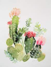 Easy watercolor ideas for beginners (7 good things to paint). 55 Very Easy Watercolor Painting Ideas For Beginners Femina Talk Colorful Art Cactus Art Watercolor Art